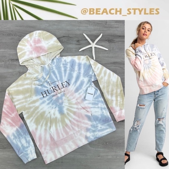 🔆HURLEY🔆 IVY TIE DYE EASY RAGLAN HOODIE - Picture 1 of 15